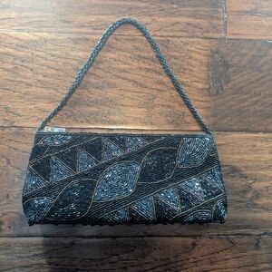 Small Elegant Beaded Clutch Purse Hand Bag
